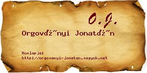 Orgoványi Jonatán névjegykártya